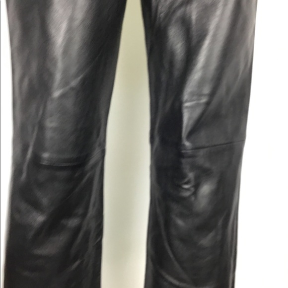 Real Clothes Leather Pant  Size 2 Black Lined Hi Waist Straight Leg Leather Lace - Picture 10 of 12